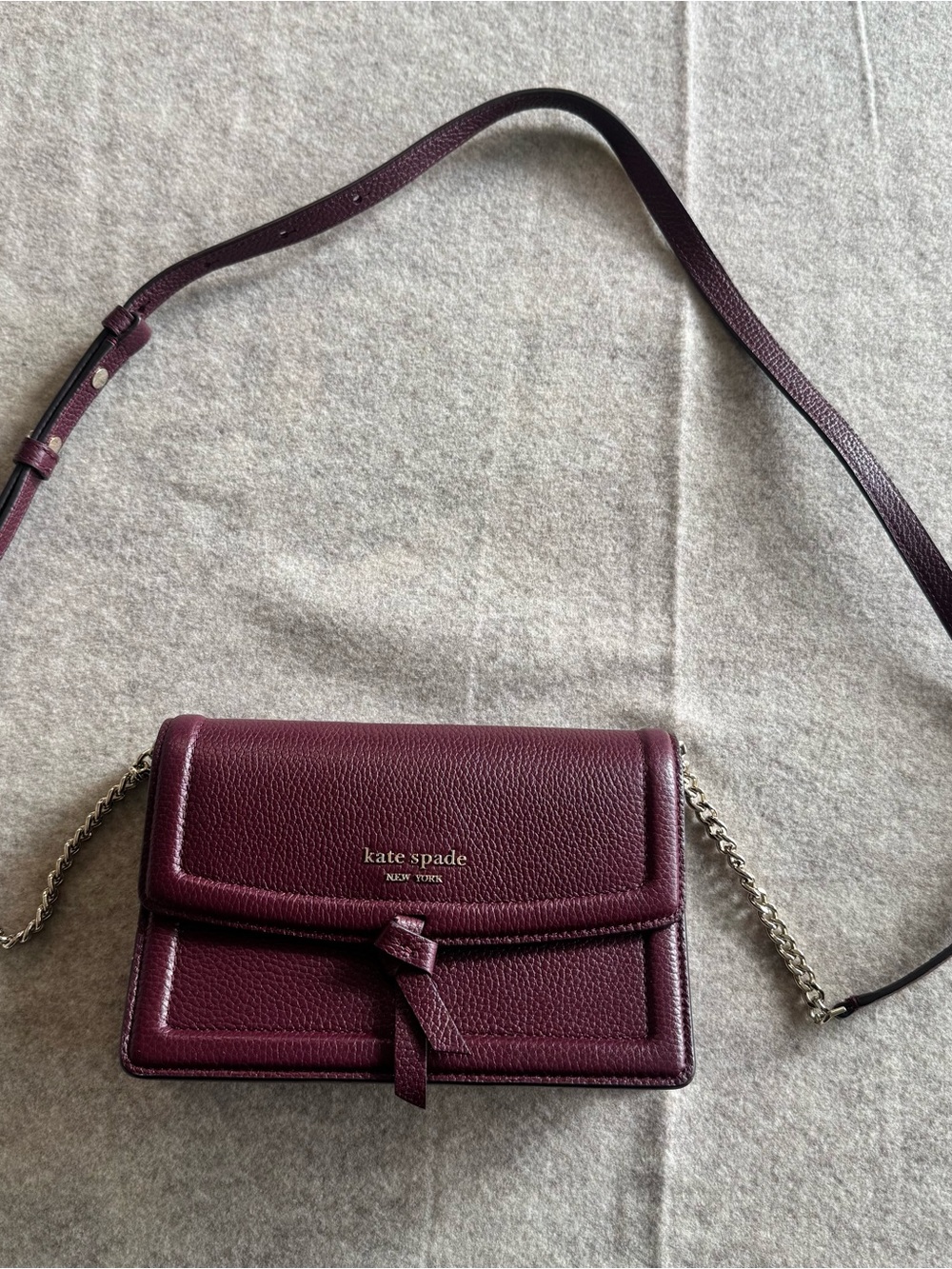 kate spade Pebbled Leather Crossbody in Berry